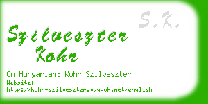 szilveszter kohr business card